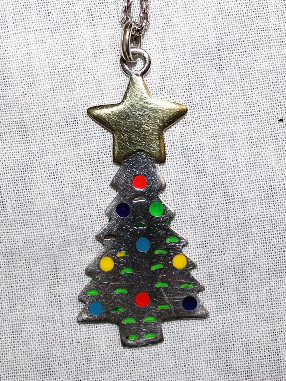 Sterling Silver Christmas Tree Necklace